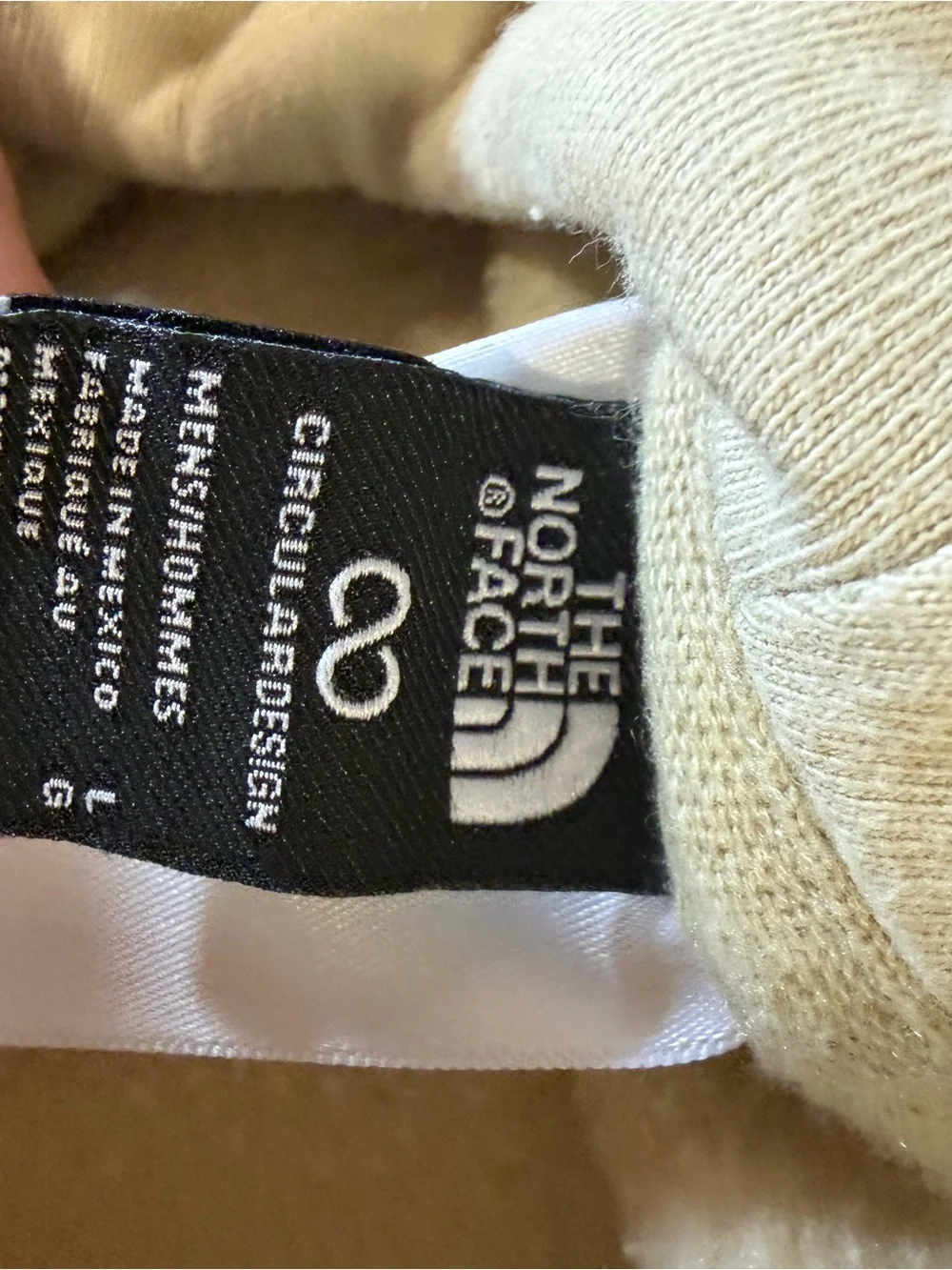 The North Face Hoodie Mens Large Beige Half Dome Back Logo Pullover Gorpcore